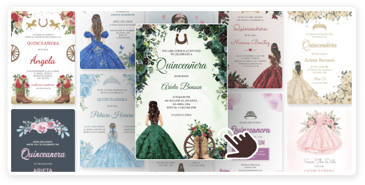 quinceanera-invitation-selection-green-theme